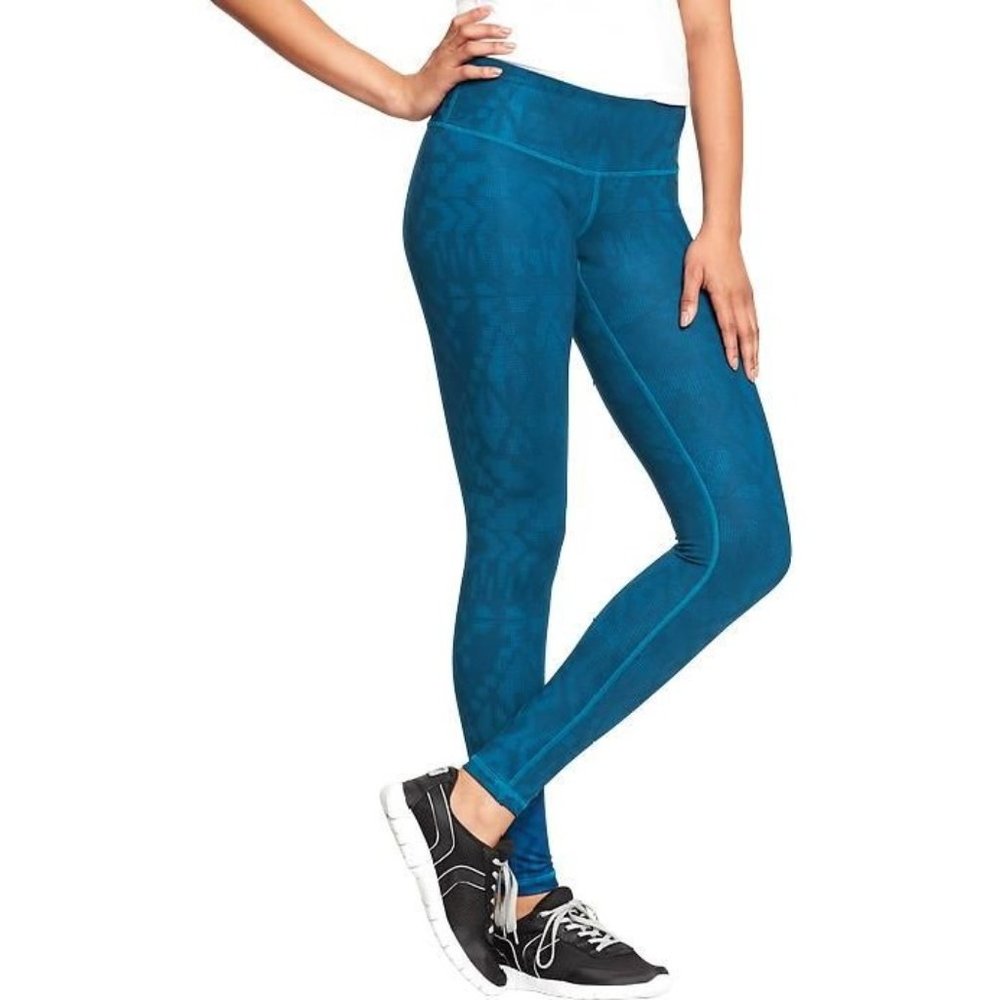 Old Navy Active Compression Leggings Teal pattern